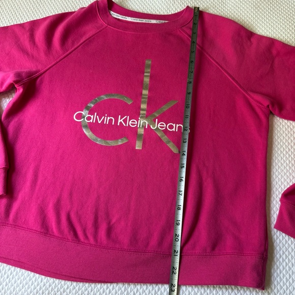 Calvin Klein Bright Pink Cotton Blend‎ Sweatshirt Size Medium - Picture 7 of 7
